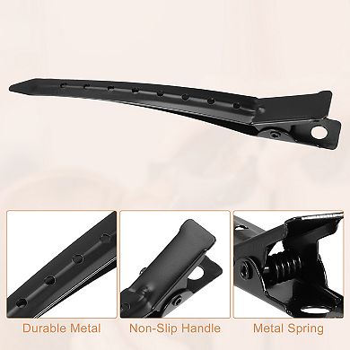 12 Pcs Metal Durk Bill Hair Clip Non-slip 3.54"x0.59" For Hair Styling