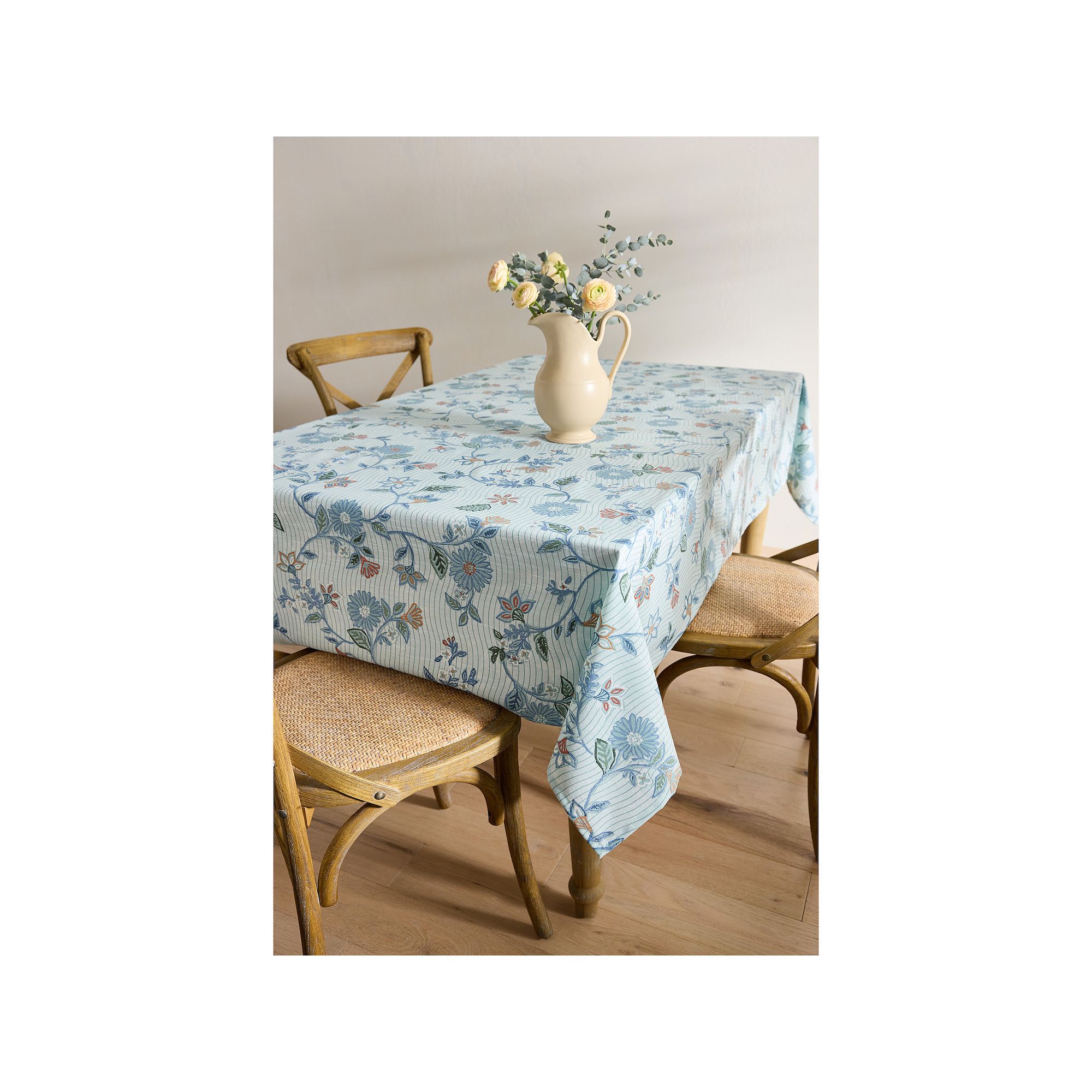 Mingle & Co. Floral Tablecloth, Blue