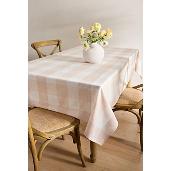 Mingle & Co. Large Check Woven Tablecloth