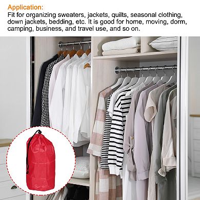 Clothes Storage Drawstring Bag Clothes Blankets Organizer Bag With Strap For Camping