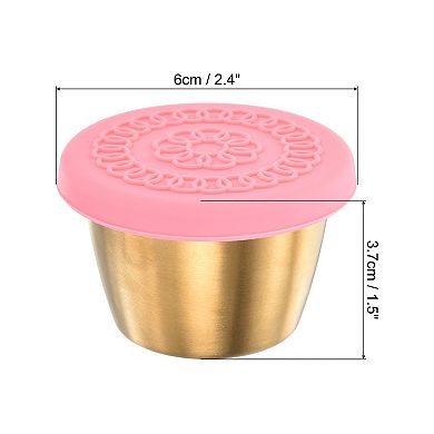 2pcs Small Condiment Containers With Lids, Stainless Steel Condiment Cup Dipping Cups, Pink