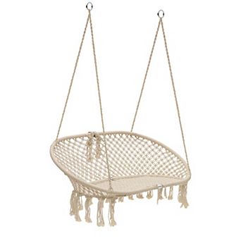 Sorbus Double Hammock Chair Macramade Swing