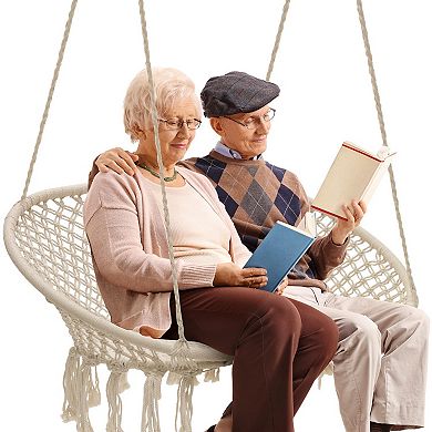 Sorbus Double Hammock Chair Macramade Swing