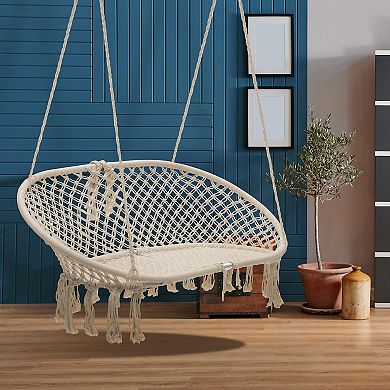 Sorbus Double Hammock Chair Macramade Swing