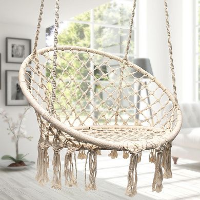 Sorbus Macrame Hanging Hammock Swing Chair