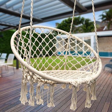 Sorbus Macrame Hanging Hammock Swing Chair