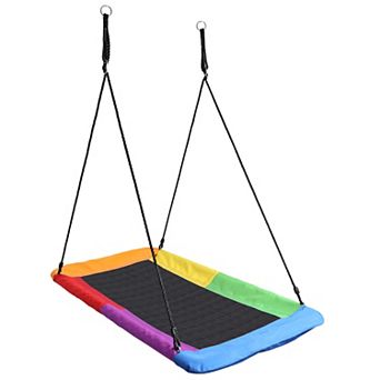 Sorbus Saucer Tree Swing - Giant Outdoor Rectangle Platform Swing for Kids - Durable and WaterProof, Holds up to 700lbs