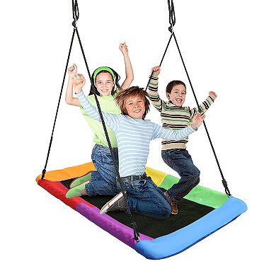 Sorbus Saucer Tree Swing - Giant Outdoor Rectangle Platform Swing for Kids - Durable and WaterProof, Holds up to 700lbs