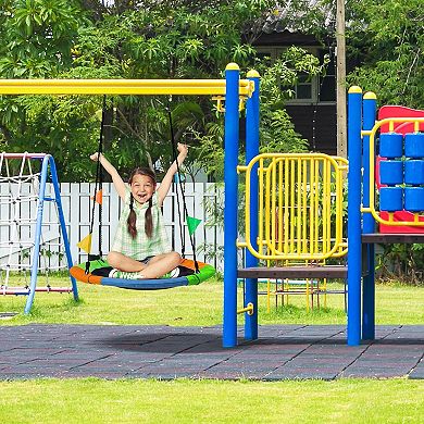 Sorbus 24" Saucer Tree Swing in Elite Rainbow - Safe & Fun! Adjustable Ropes, 220lb Capacity