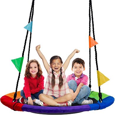 Sorbus Saucer Tree Swing in Elite Rainbow - 40"