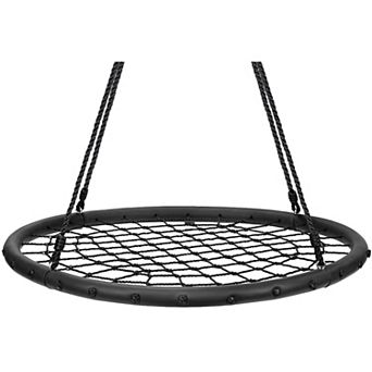 Sorbus Fabric Web Kids Play Spinner Swing 40" Diameter - Black