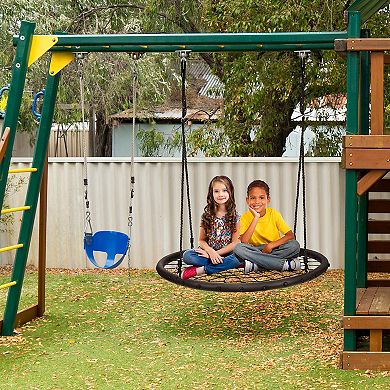Sorbus Fabric Web Kids Play Spinner Swing 40" Diameter - Black