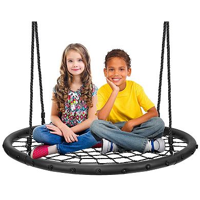Sorbus Fabric Web Kids Play Spinner Swing 40" Diameter - Black