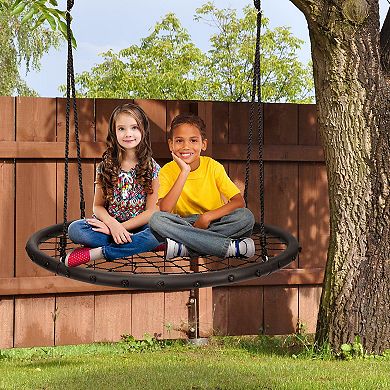 Sorbus Fabric Web Kids Play Spinner Swing 40" Diameter - Black