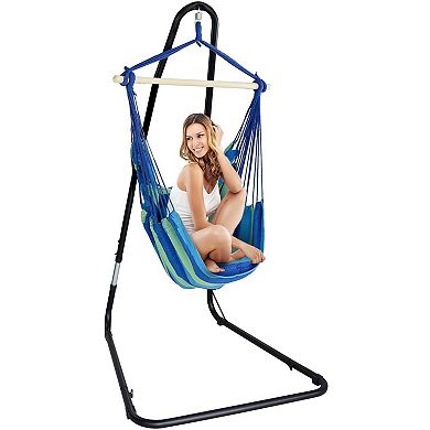 Sorbus Adjustable Hammock Chair With Stand - Blue