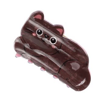 Fashion Cute Cat Hair Clips Hairdo Clip For Women 3.35"x2.17"x1.89" Brown 1 pc
