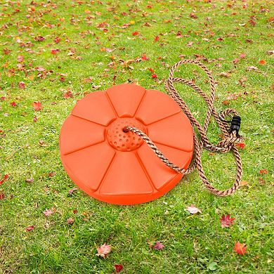 Sorbus Disc Seat Swing - Outdoor Swing, Orange