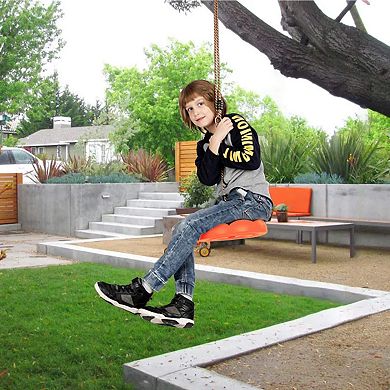 Sorbus Disc Seat Swing - Outdoor Swing, Orange