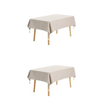 Rectangle Tablecloth With Fringe For Indoor And Outdoor 47" X 67"
