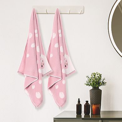 2-piece Bath Towel Set, Highly Absorbent And Quick Dry Cartoon Pattern Towels For Bathroom