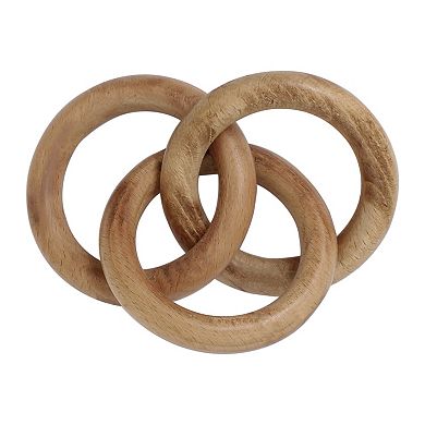 Mingle & Co. 4-Pack Three Ring Wood Napkin Ring Set
