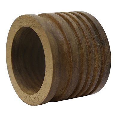 Mingle & Co. 4-Pack Turned Wood Napkin Ring Set