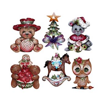 Spirit Of Christmas Decorative Wooden Clip-on Ornaments Set Of 6 By J. Mills-price