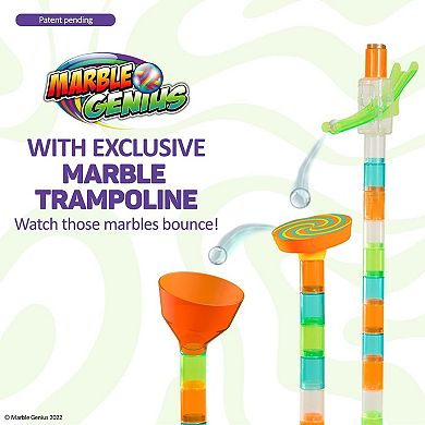 Marble Run Stunts Booster Set, Action Pieces Including New Patented Trampoline