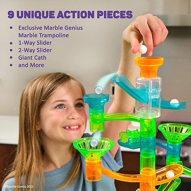 Marble Run Stunts Booster Set, Action Pieces Including New Patented Trampoline