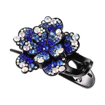 Grace Three-tooth Hairpin Hairdo Clips 3.54"x2.52"x1.97" Blue 1 pc