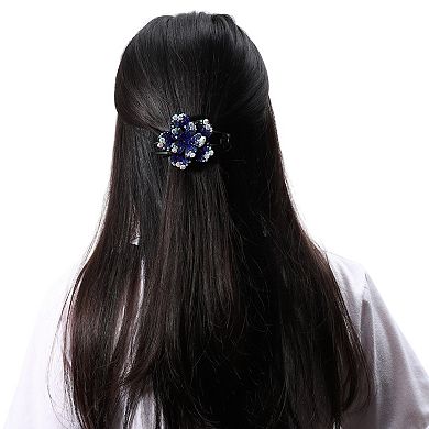 Grace Three-tooth Hairpin Hairdo Clips 3.54"x2.52"x1.97" Blue 1 Pcs