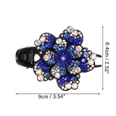 Grace Three-tooth Hairpin Hairdo Clips 3.54"x2.52"x1.97" Blue 1 Pcs