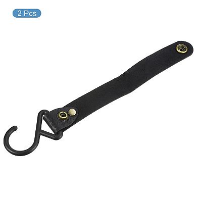 PU Leather S Shelf Hooks Camping Hook Hanger Plastic Outdoor Accessories