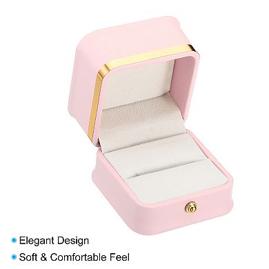 Ring Box, Single Slot Wedding Ring Box Vintage Jewelry Holder For Engagement Proposal Style 2