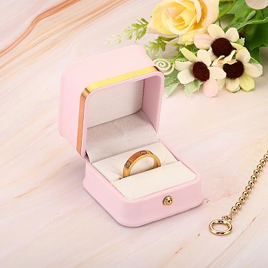 Ring Box, Single Slot Wedding Ring Box Vintage Jewelry Holder For Engagement Proposal Style 2