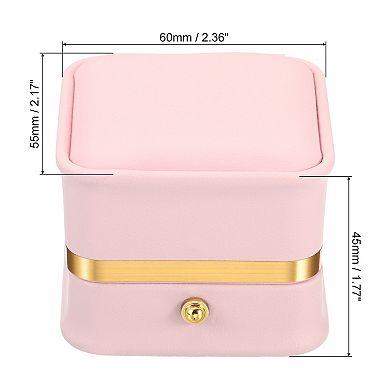 Ring Box, Single Slot Wedding Ring Box Vintage Jewelry Holder For Engagement Proposal Style 2