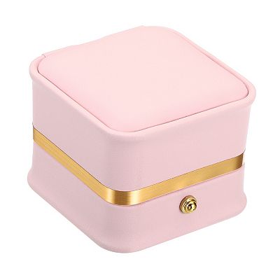 Ring Box, Single Slot Wedding Ring Box Vintage Jewelry Holder For Engagement Proposal Style 2