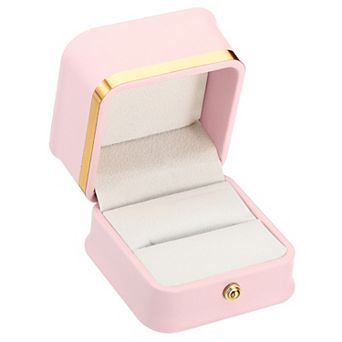 Ring Box, Single Slot Wedding Ring Box Vintage Jewelry Holder For Engagement Proposal Style 2