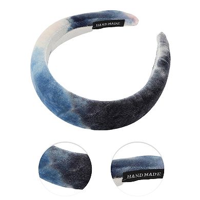 Elegant Tie-dye Colored Hairband For Women 6.69"x6.10" Blue White