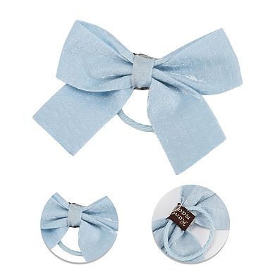 Fashion Cute Bow Floral Hair Ropes For Children Light Blue 10 Pcs