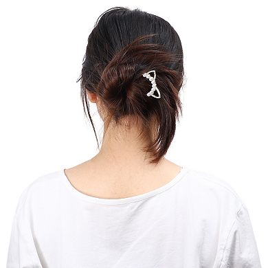 Classic Cat Ears U-shaped Hair Pins Hair Clips For Women 4.57"x1.81"x0.47" Gold Tone 1 Pcs