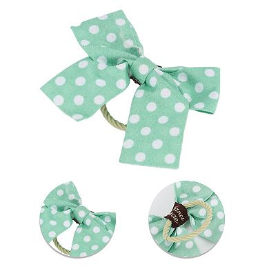 Fashion Cute Solid Color Floral Hair Ropes For Children Green 10 Pcs