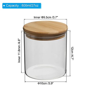 27 Oz Glass Kitchen Container Clear Food Storage Jar For Nuts Sugar Coffee Beans Spices (12x10cm)