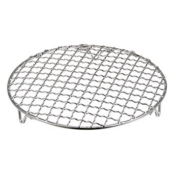 1 pc Round Cooking Rack Stainless Steel Cross Wire Barbecue Grill with Legs