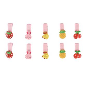 Cute Bunny Banana Strawberry Cherry Hair Clips Pink Yellow Red 10 pc
