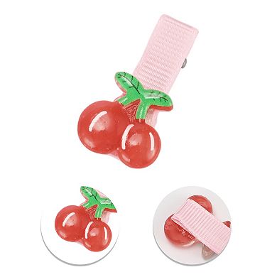 Cute Bunny Banana Strawberry Cherry Hair Clips Pink Yellow Red 10 Pcs