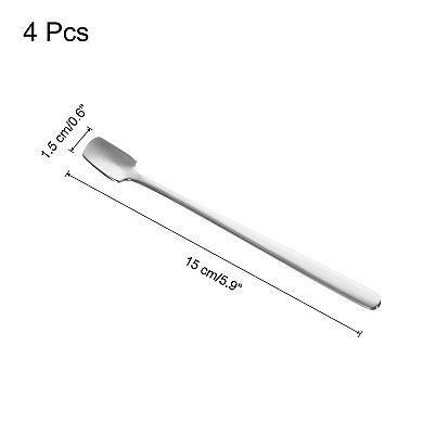 4 Pcs Espresso Spoons 5.9" Stainless Steel Square Coffee Spoon