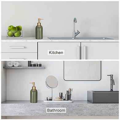 Soap Dispenser Ceramic Dish Hand Soap Dispenser with Stainless Steel Pump for Kitchen Bathroom