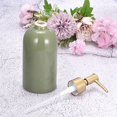 Soap Dispenser Ceramic Dish Hand Soap Dispenser with Stainless Steel Pump for Kitchen Bathroom