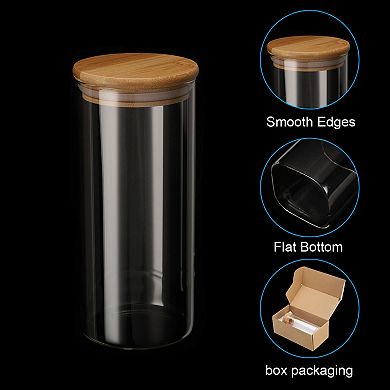 29 Oz Glass Kitchen Container Clear Food Storage Jar For Nuts Sugar Coffee Beans Spices (20x8cm)